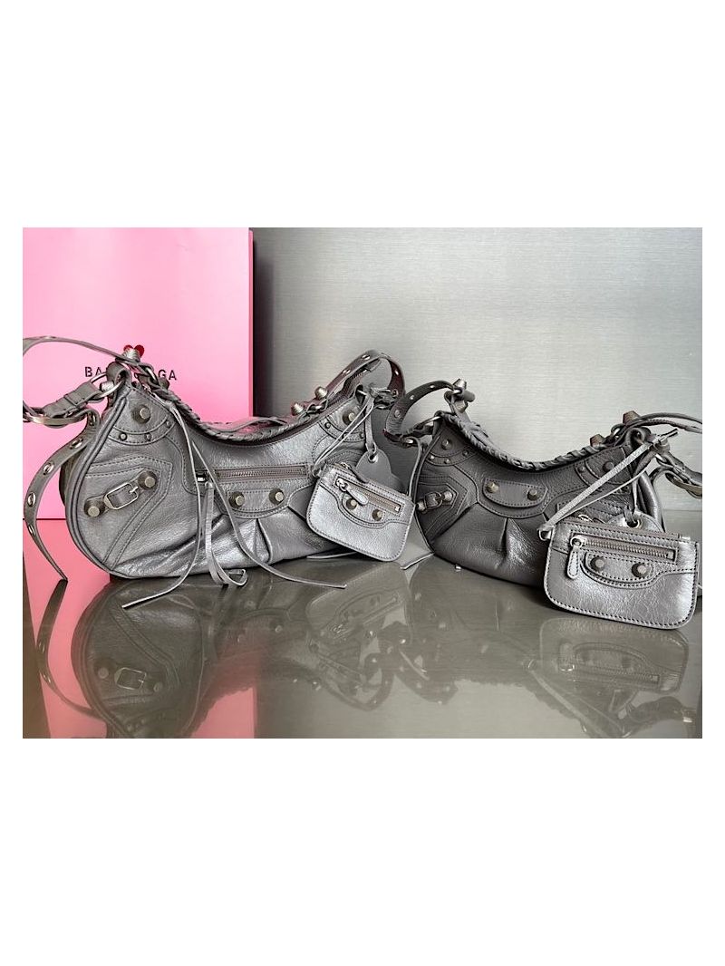 Balenciaga Le Cagole XS S Shoulder Bag in Lambskin Grey 6713071