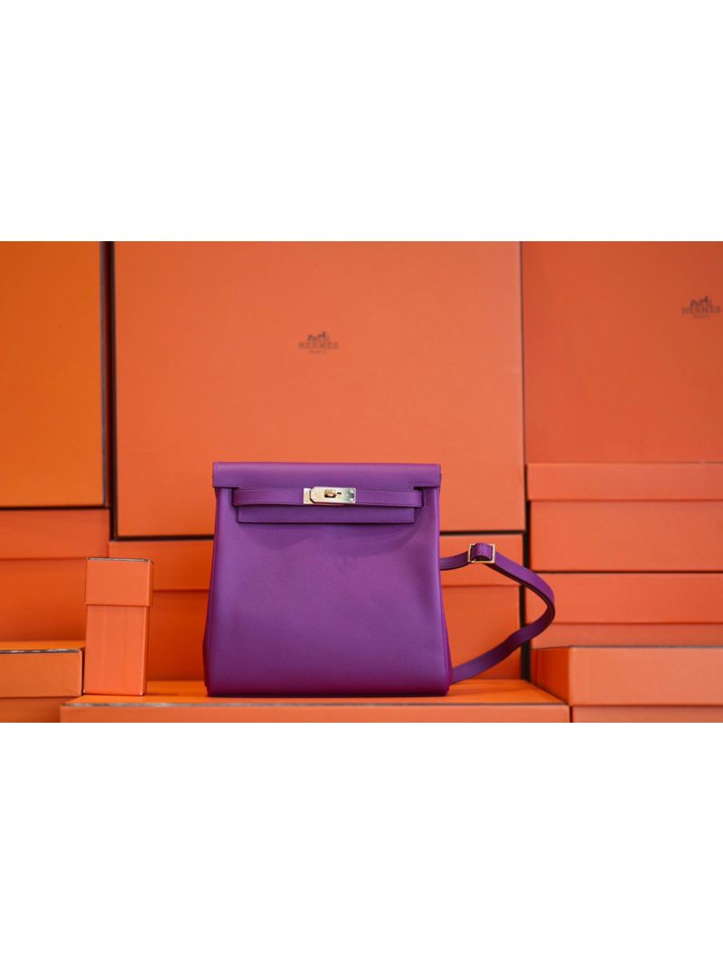 Hermes Kelly Ado Backpack Clemence Anemone