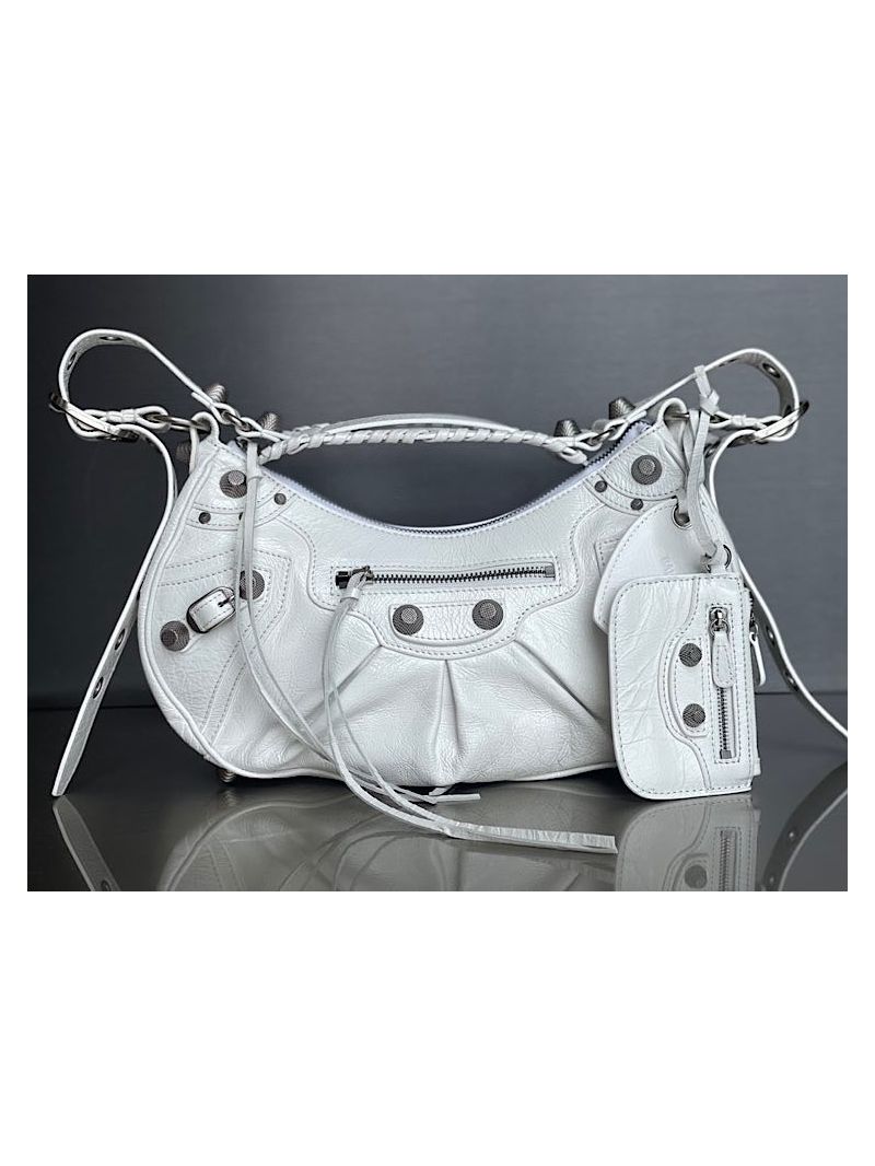 Balenciaga Le Cagole XS S Shoulder Bag in Lambskin White 6713071