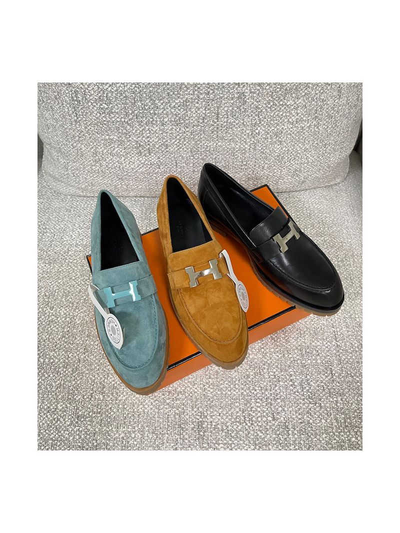 Hermes Faubourg loafer in Suede Goatskin H222252Z Naturel