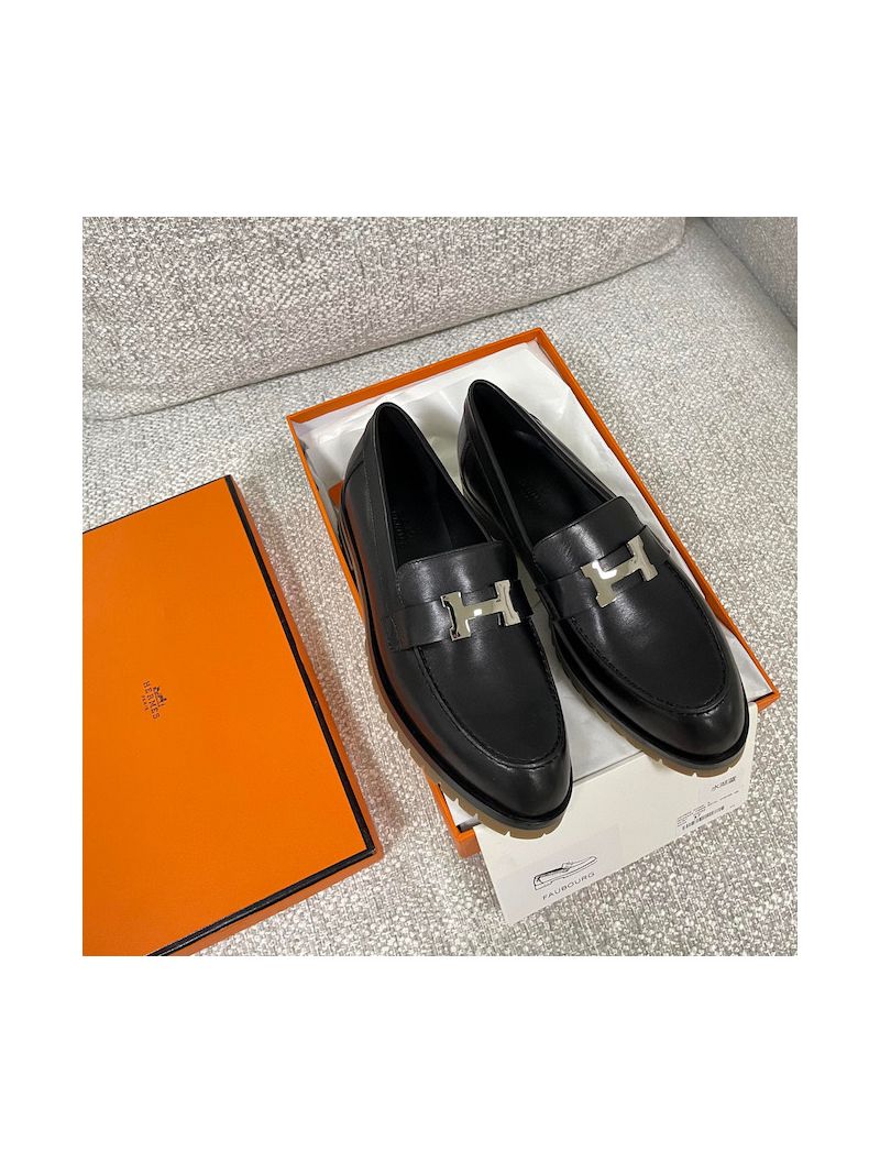 Hermes Faubourg loafer in Black Calfskin H222252Z