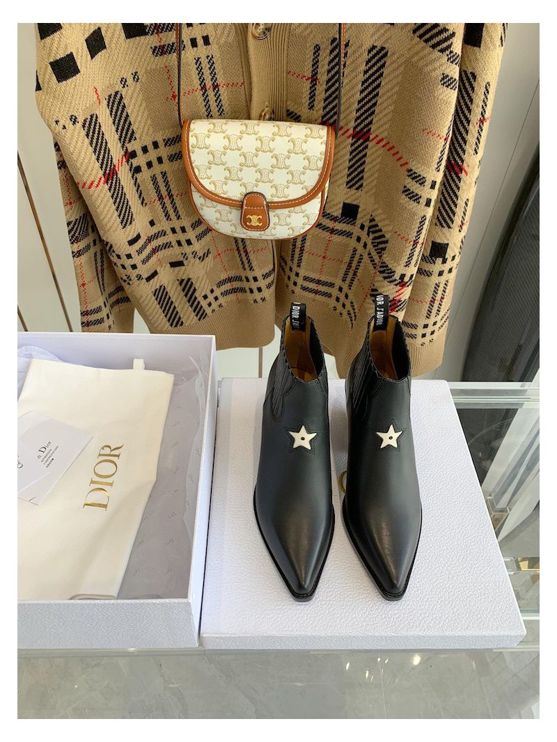 Dior L.A. Star Black Leather Ankle Boots 55M4I