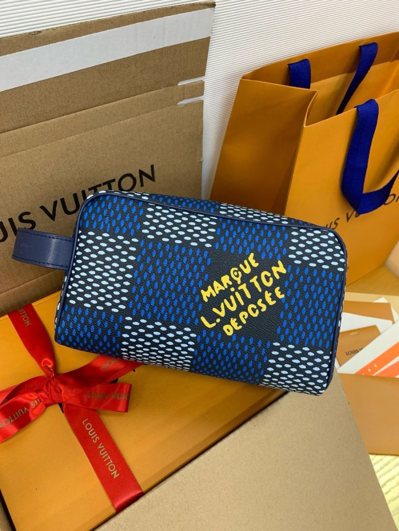 Louis Vuitton LV Locker Dopp Kit Damier Heritage canvas N40747 Blue