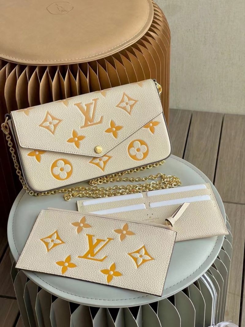 Louis Vuitton LV Félicie Pochette M80498 Creme Safran