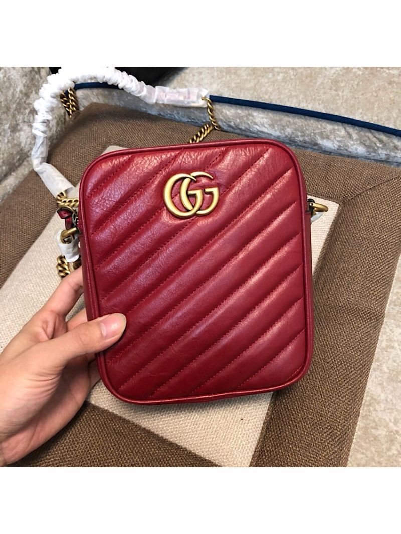 Gucci GG Marmont Mini Shoulder Bag 550155 Red