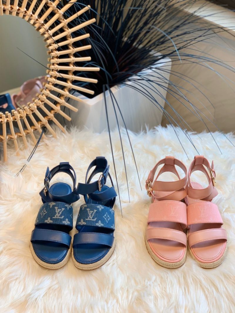 Louis Vuitton LV Starboard Espadrille Sandal 1A7RCN Denim Pink