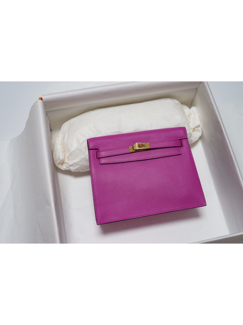 Hermès Evercolor Kelly Danse Bag in Rose Pourpre