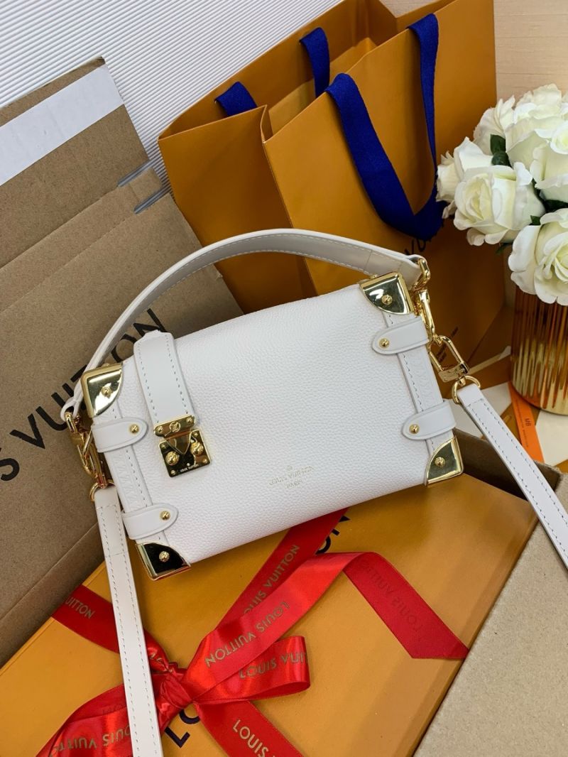 Louis Vuitton LV M23817 Side Trunk PM Grained calf leather chalk