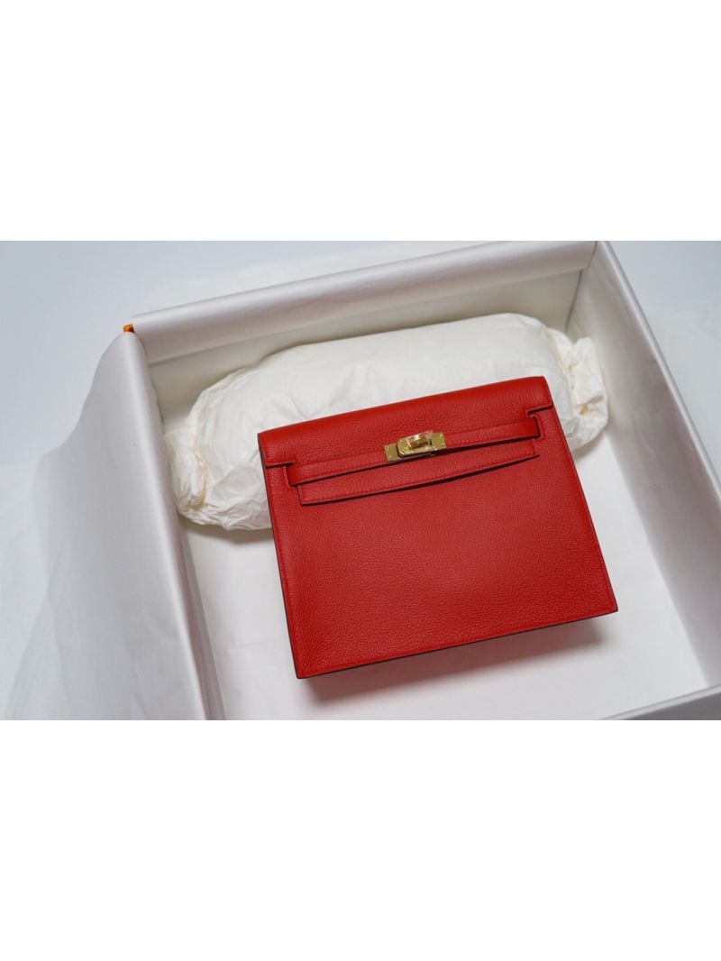 Hermès Evercolor Kelly Danse Bag in Red