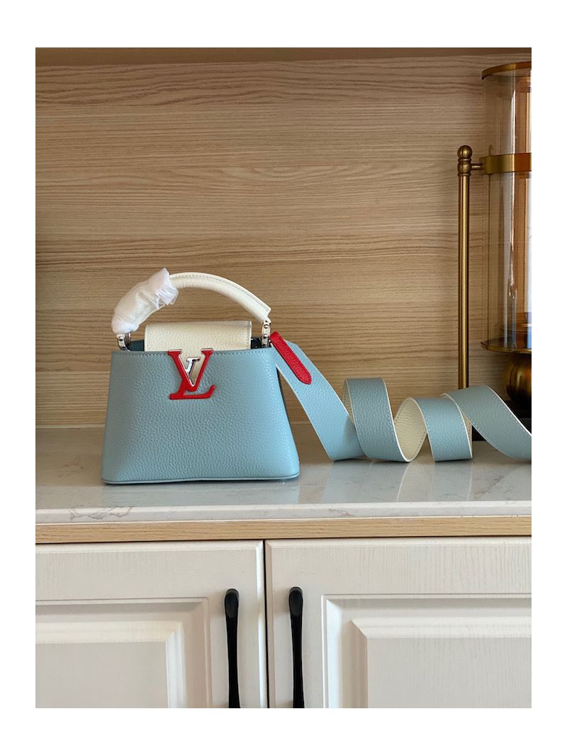 Louis Vuitton LV Capucines Mini M59253 Olympus Blue Red