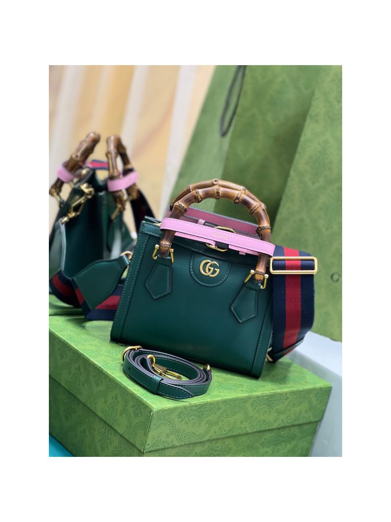Gucci Diana mini tote leather bag 702732 Green