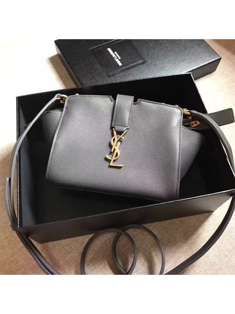 YSL Yves Saint Laurent Toy Cabas Bag in Grey