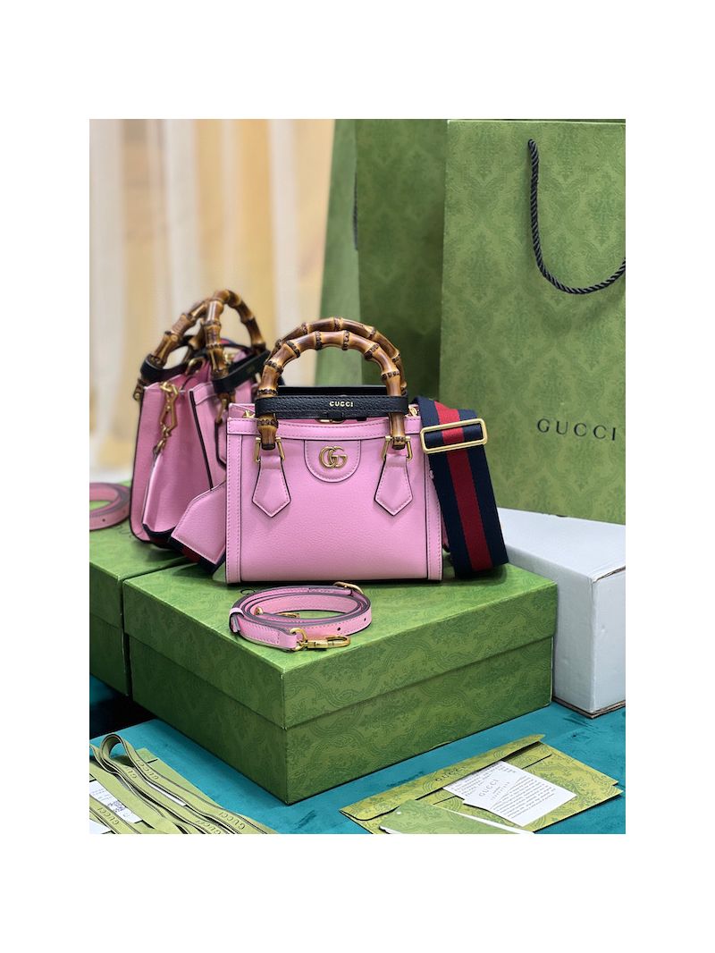 Gucci Diana mini tote leather bag 702732 Pink