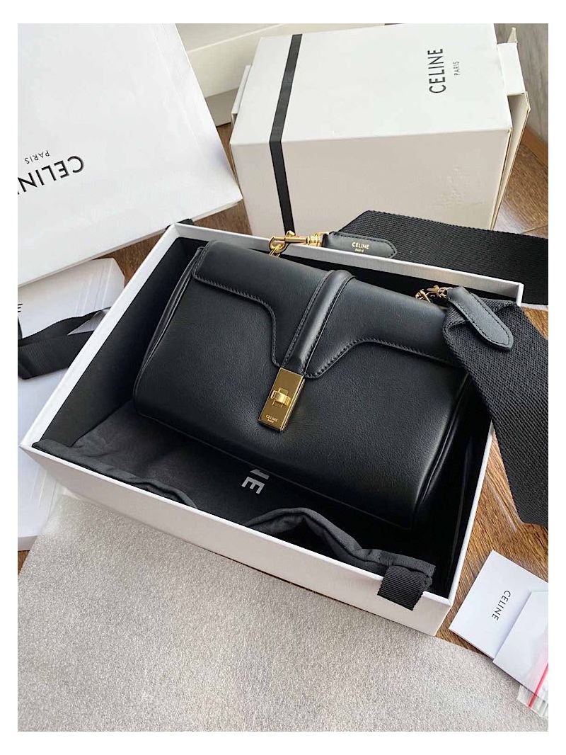 Celine Teen Soft 16 Bag in Smooth Calfskin 196853 Black