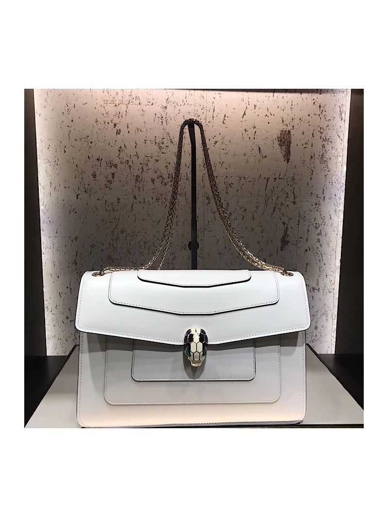 Bvlgari Serpenti Forever Flap Cover Bag 284954 White