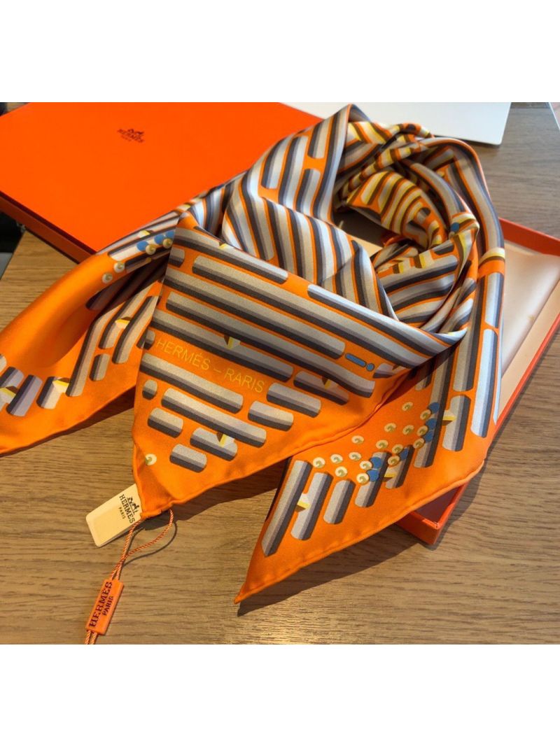 Hermes Marquis De Lafayette Scarf 0659 Orange