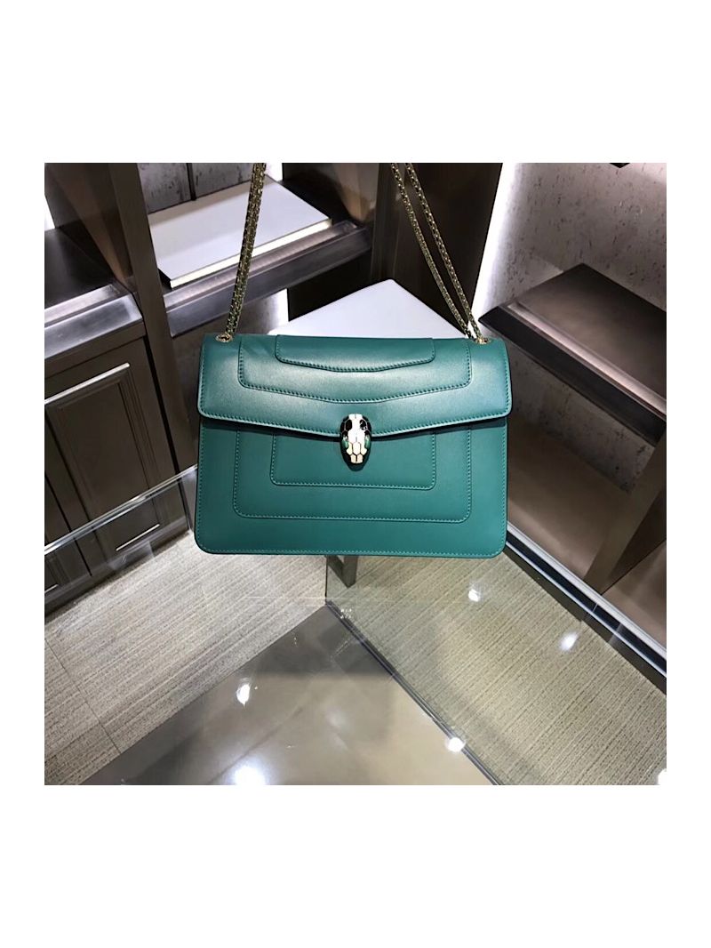 Bvlgari Serpenti Forever Flap Cover Bag 284954 Green
