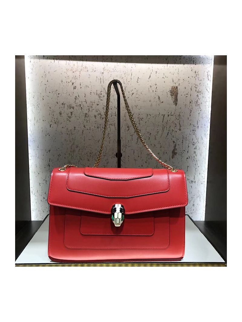 Bvlgari Serpenti Forever Flap Cover Bag 284954 Red