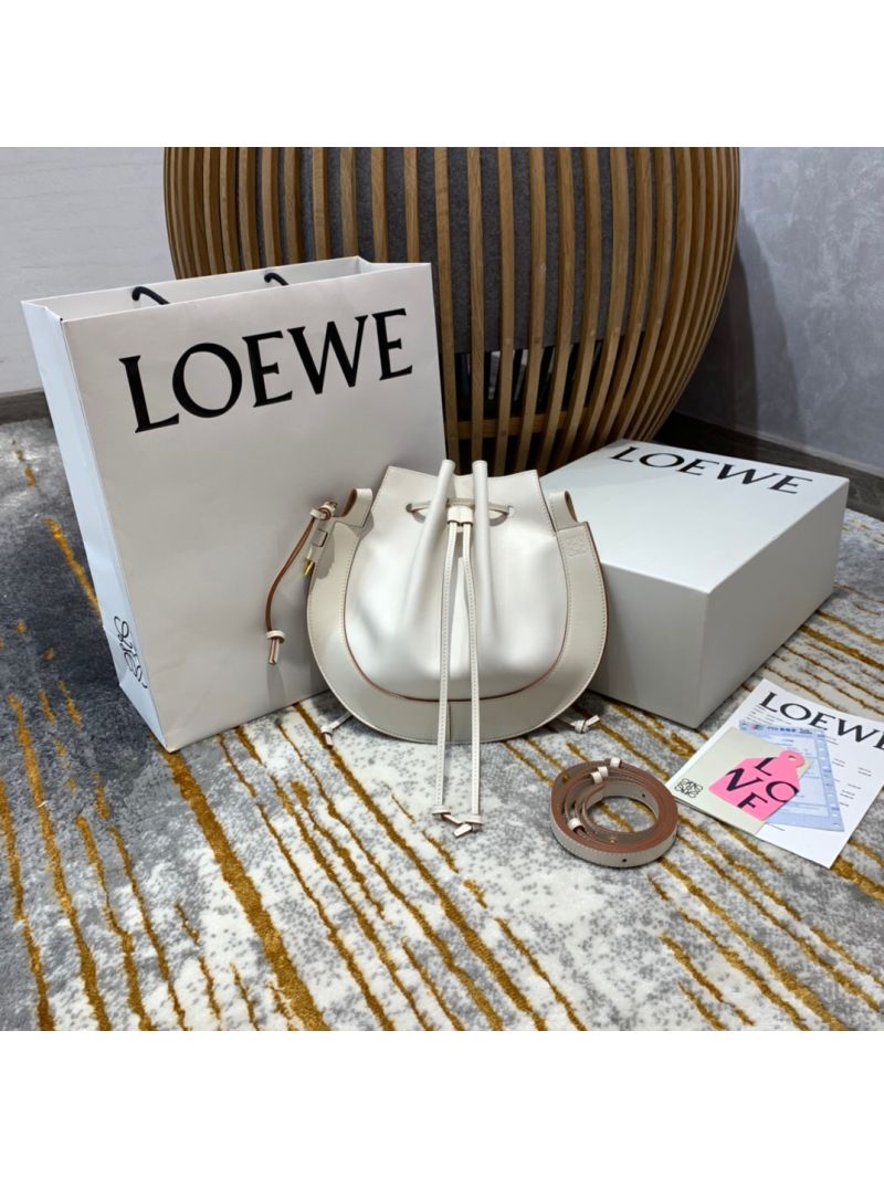 Loewe Horseshoe Bag in Nappa Calf Leather White 446748