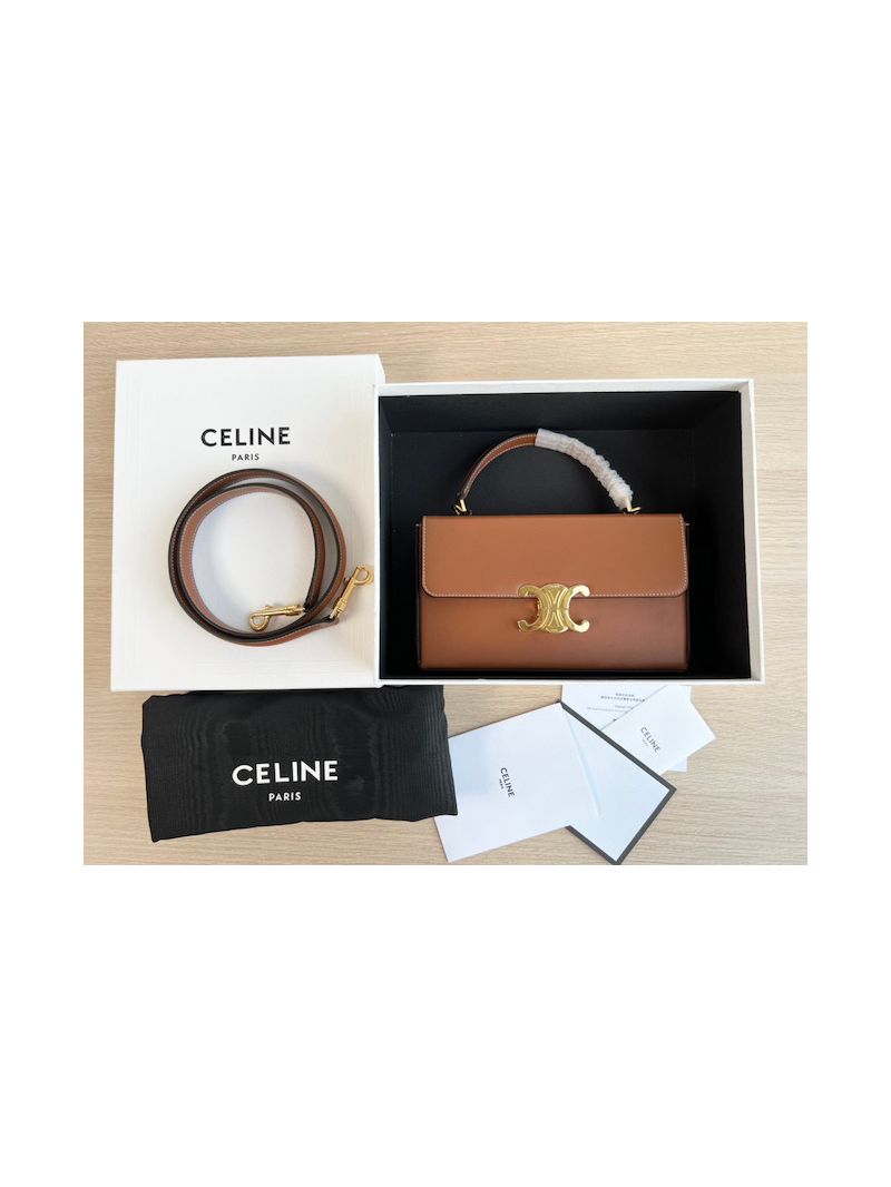 Celine Box Triomphe In Natural Calfskin 199993 Tan