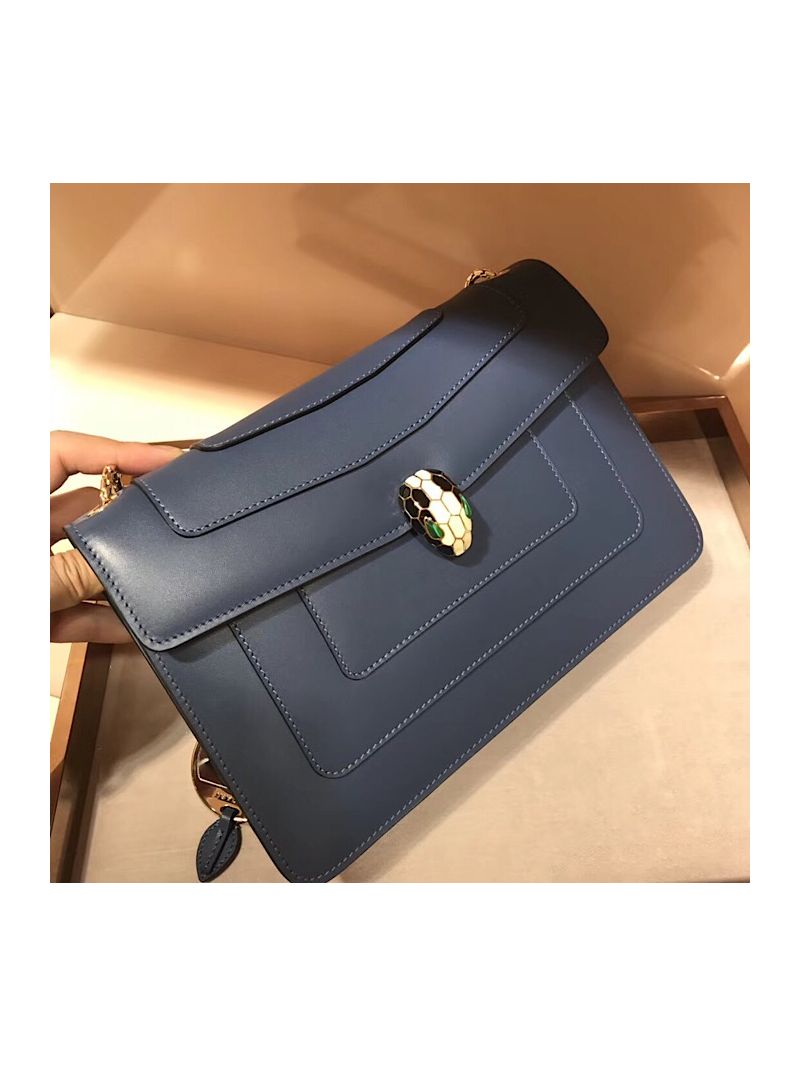 Bvlgari Serpenti Forever Flap Cover Bag 284954 Indigo Tapaz