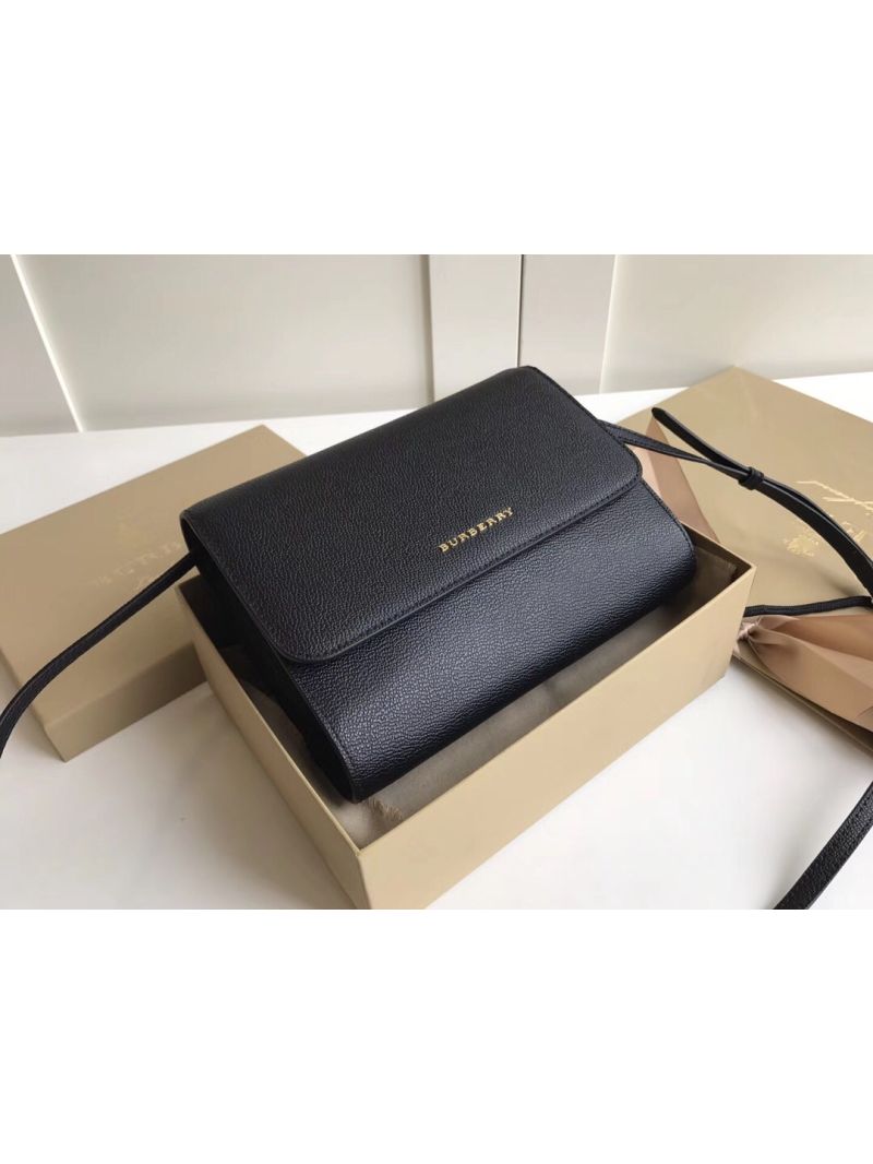 Burberry Loxley Crossbody Bag in Grainy Leather Black