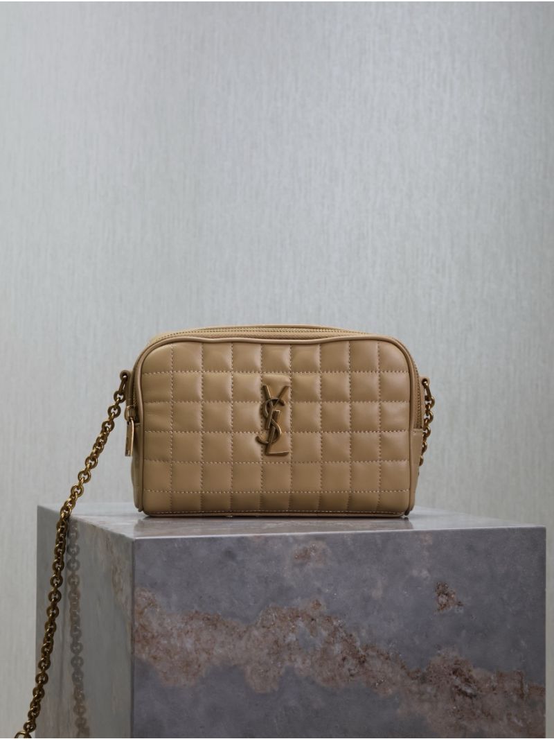 YSL Saint Laurent Cassandre matelassé carré camera bag in lambskin 764809 Dark Beige
