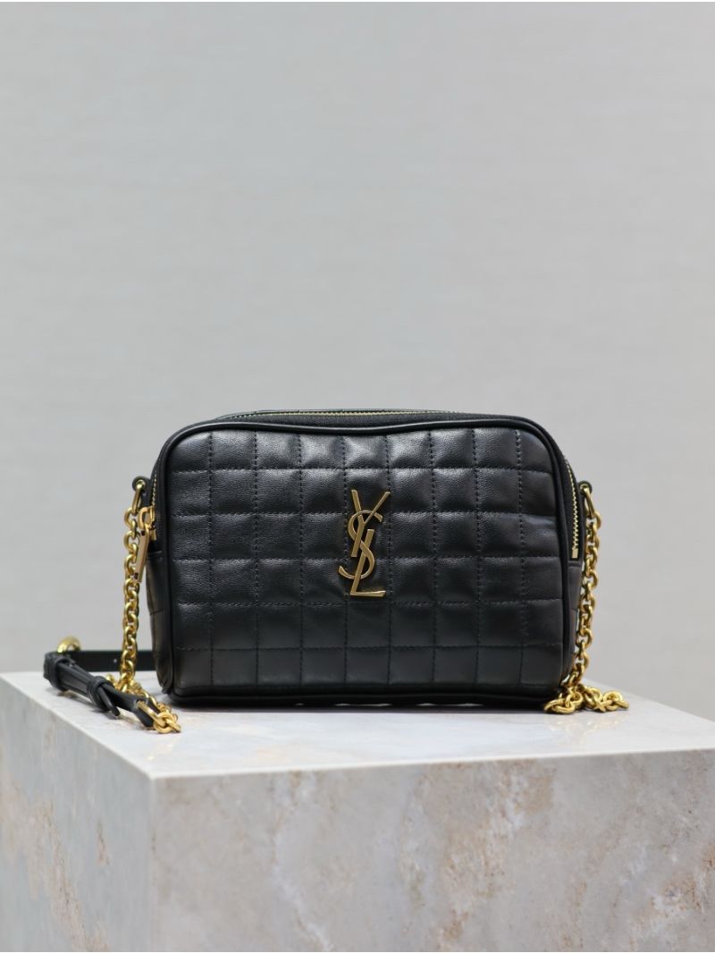 YSL Saint Laurent Cassandre matelassé carré camera bag in lambskin 764809 Black