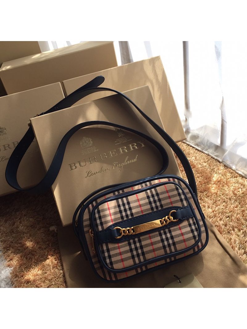 Burberry The 1983 Check Link Camera Bag Blue