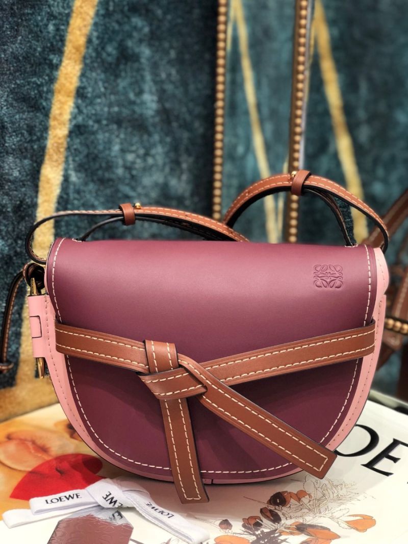 Loewe Gate Small Bag 397511 Oxblood/Pink