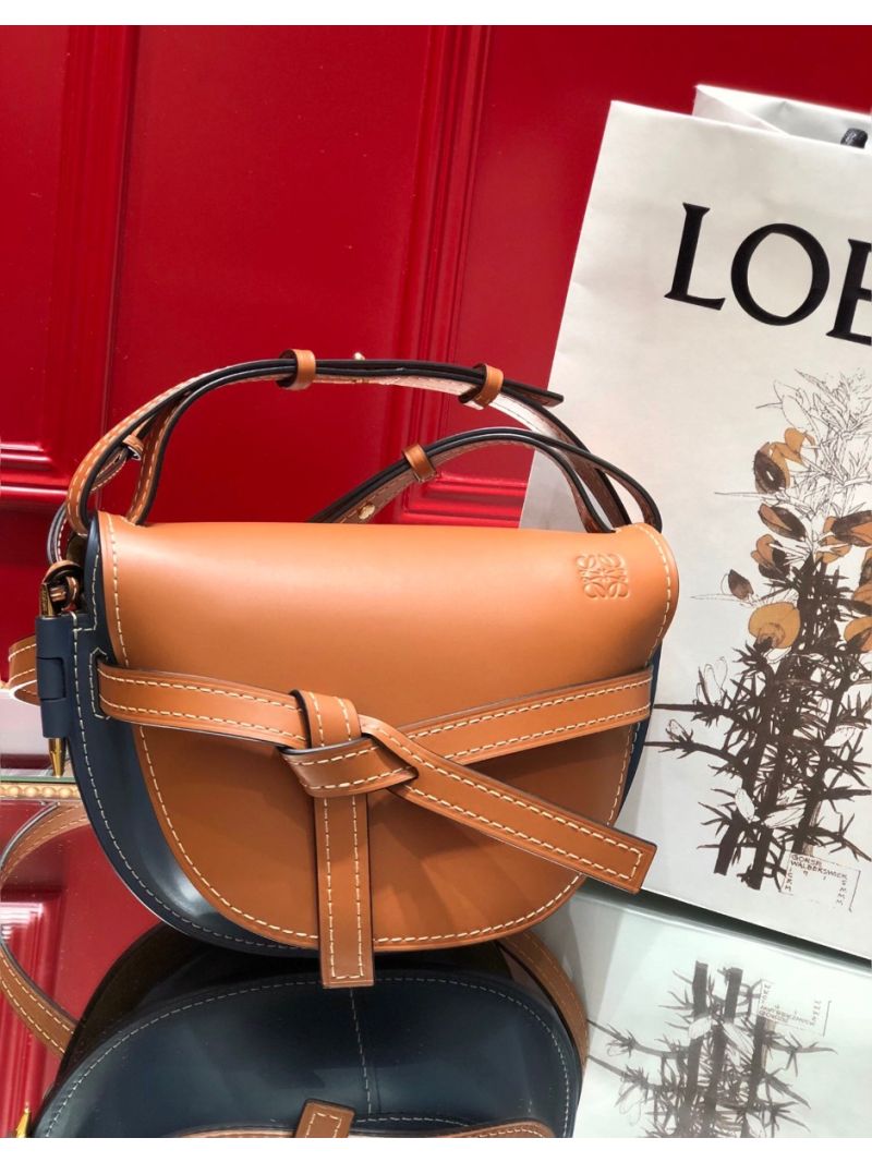 Loewe Gate Small Bag 397511 Tan/ Blue