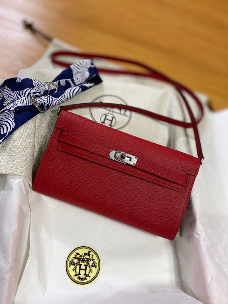 Hermes Epsom Kelly Wallet To Go in Rouge