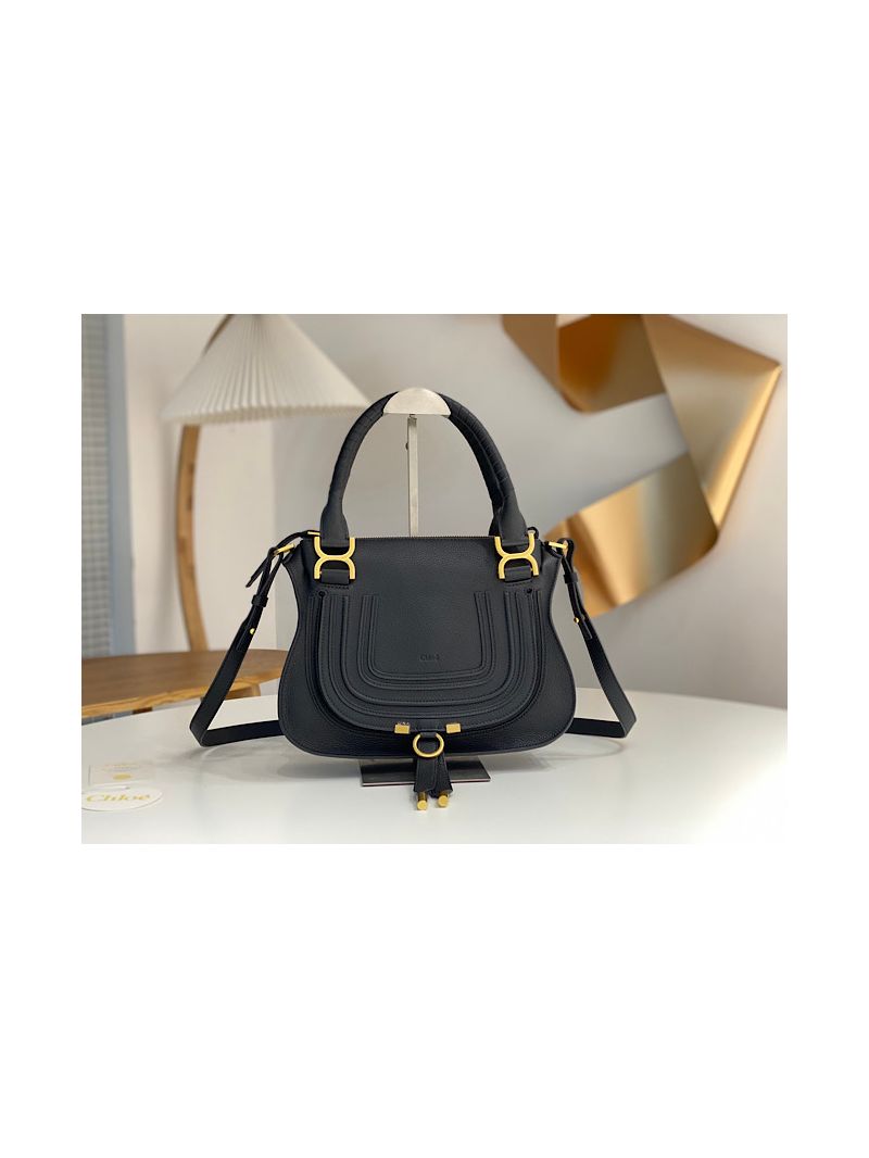 Chloe Marcie Medium Satchel Bag Black