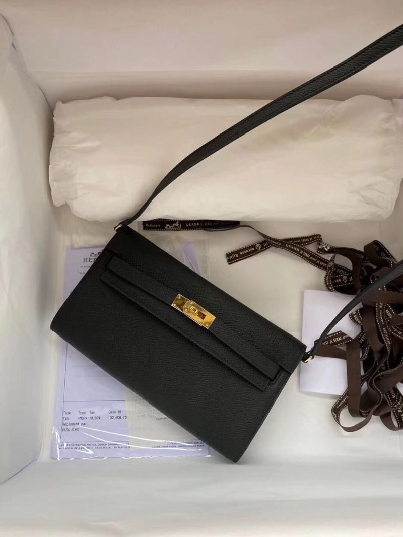 Hermes Epsom Kelly Wallet To Go in Black