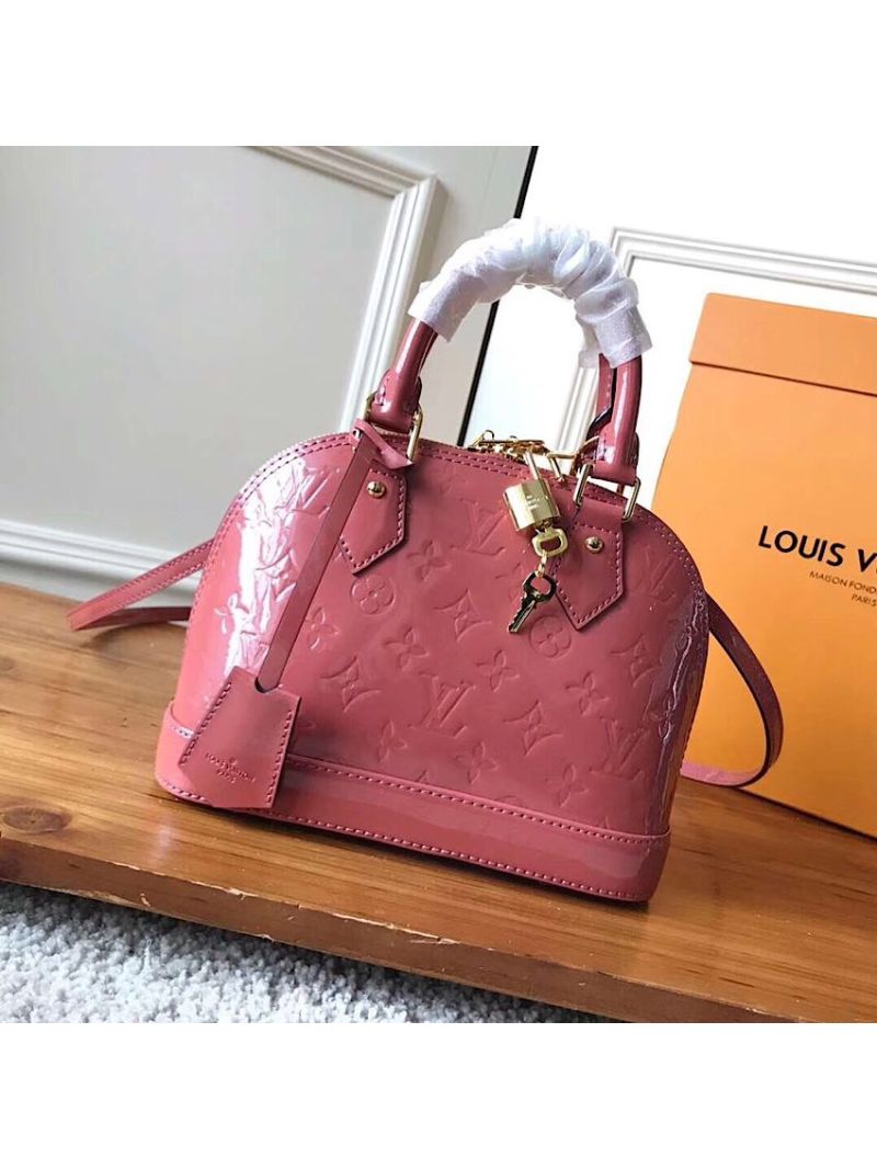 Louis Vuitton LV Alma Monogram Vernis Leather BB PM M50415 Rose