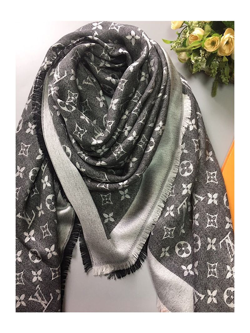 Louis Vuitton Monogram Denim Shawl M71376 Black