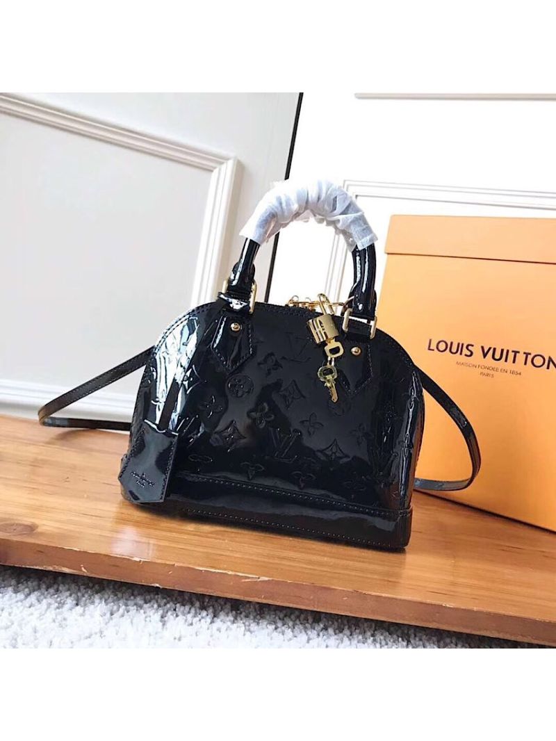 Louis Vuitton LV Alma Monogram Vernis Leather BB PM M50415 Noir
