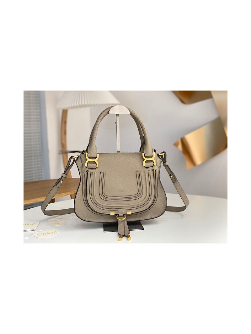 Chloe Marcie Medium Satchel Bag Grey