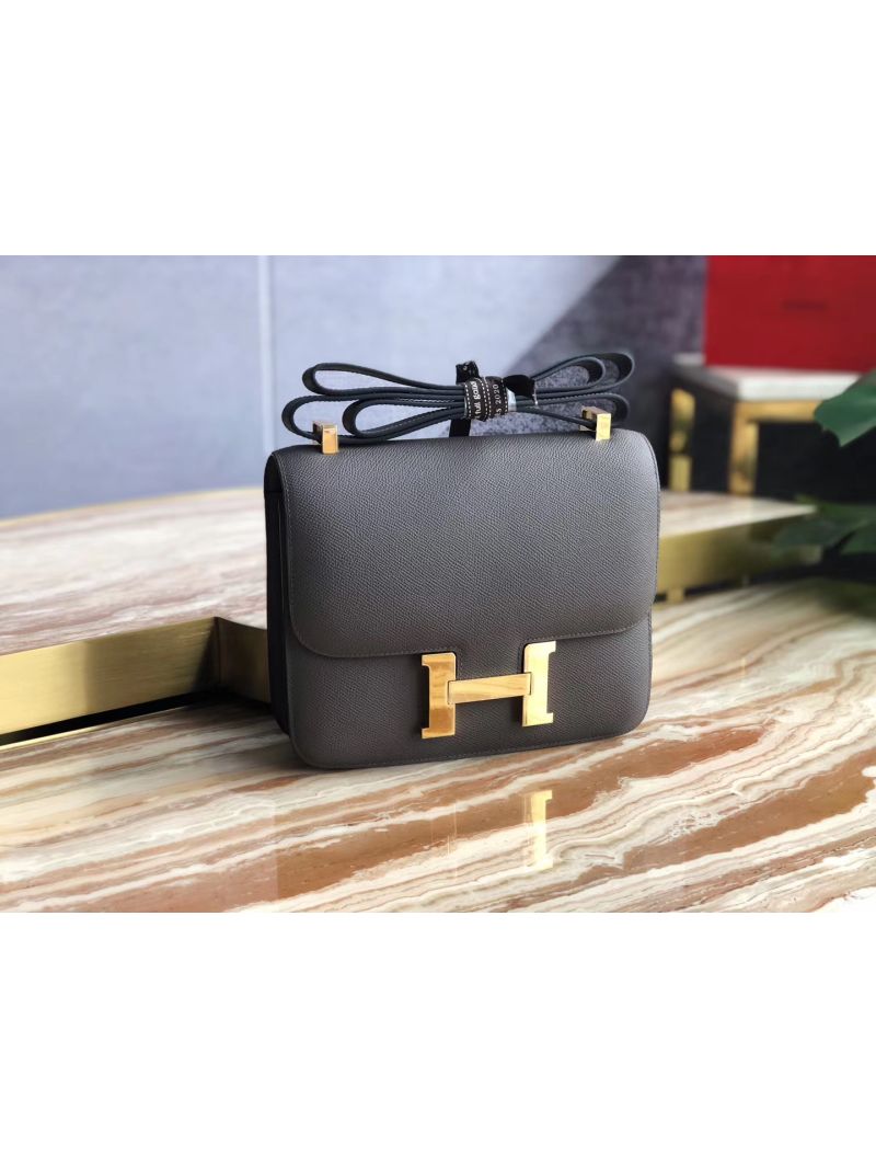 Hermes Constance in dark grey Epsom leather crossbody bag
