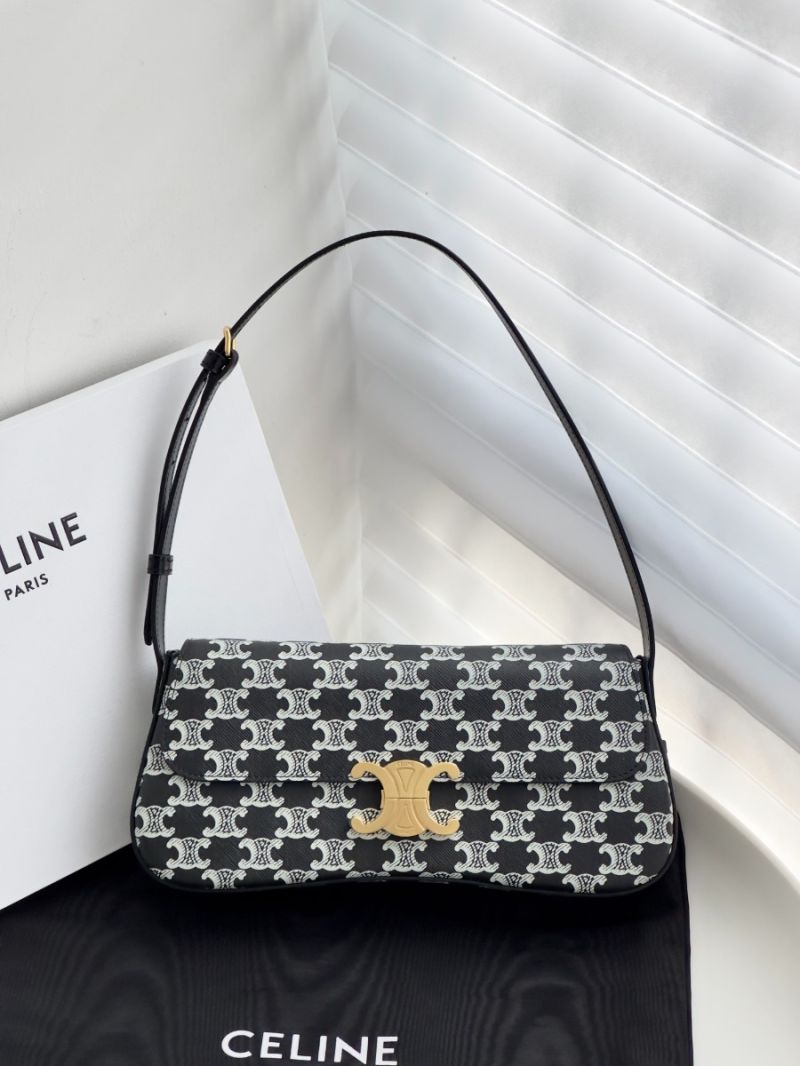 Celine Medium Lola Bag In Triomphe Canvas Two-tone 115533 Black