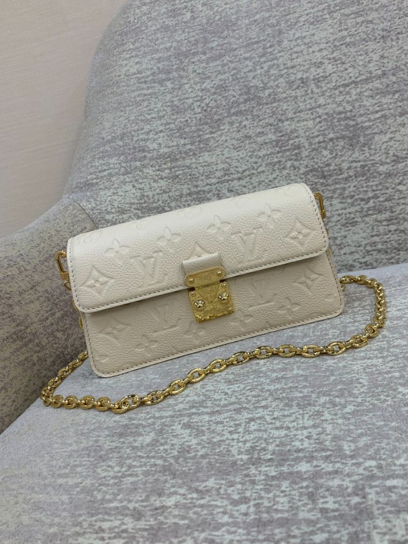 Louis Vuitton LV Wallet On Chain Monogram Empreinte Leather M82637 Creme