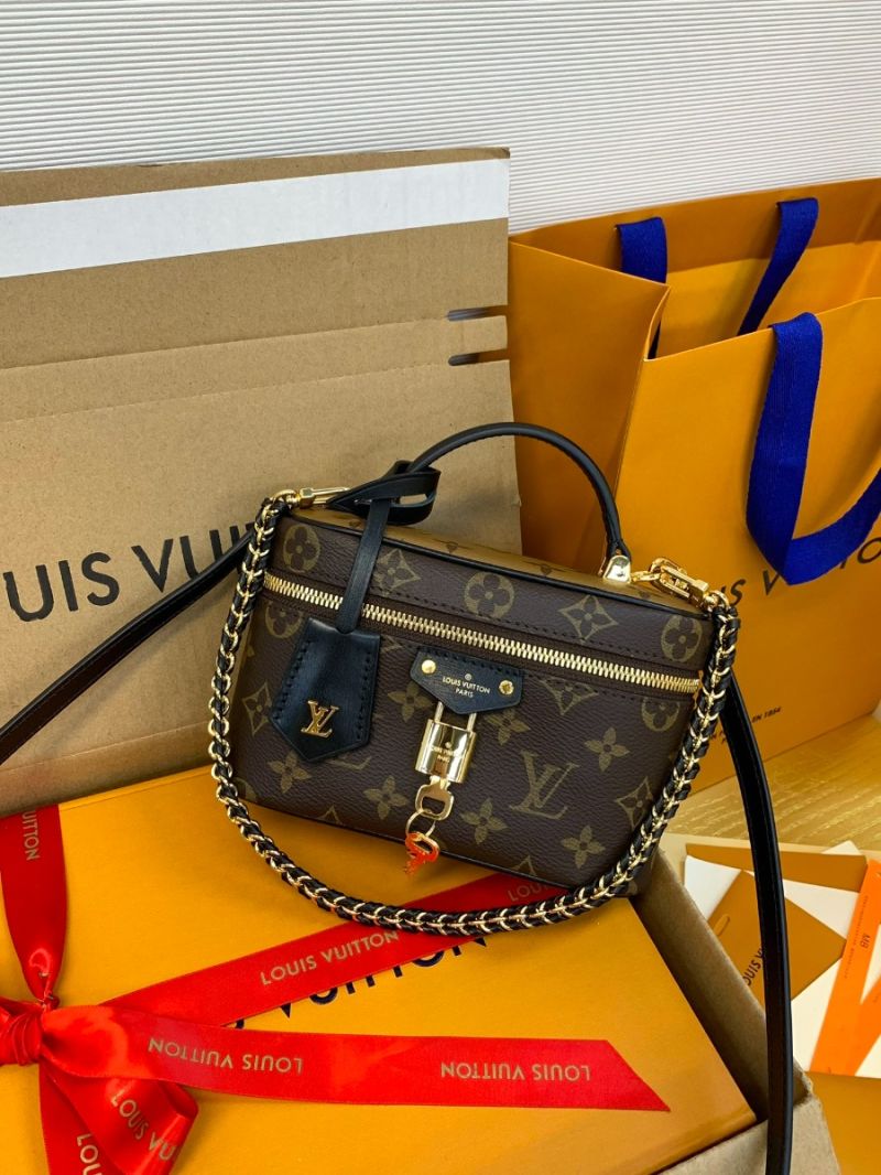 Louis Vuitton LV Vanity Chain Pouch M47125 Monogram Canvas Black