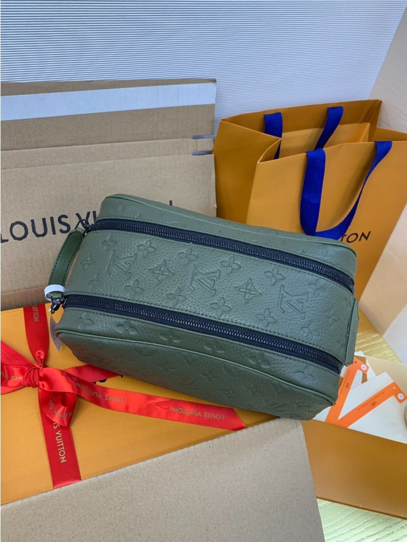 Louis Vuitton LV Dopp Kit Monogram Embossed Taurillon leather M82576 Forest Green