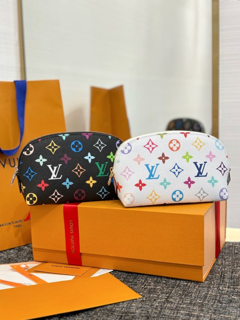 Louis Vuitton LV x TM Cosmetic Pouch PM M13744 LV x Murakami Multicolor Black