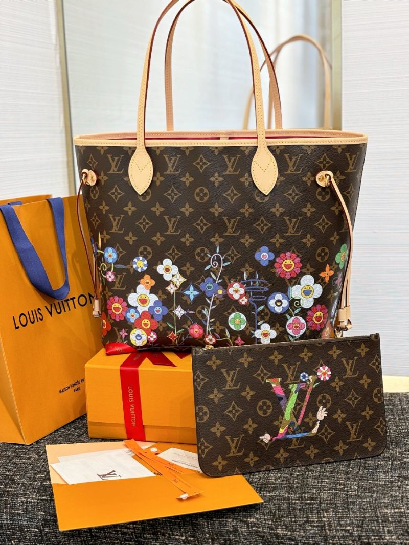 Louis Vuitton LV x TM Neverfull MM M13271 LV x Murakami Monogram Flowers