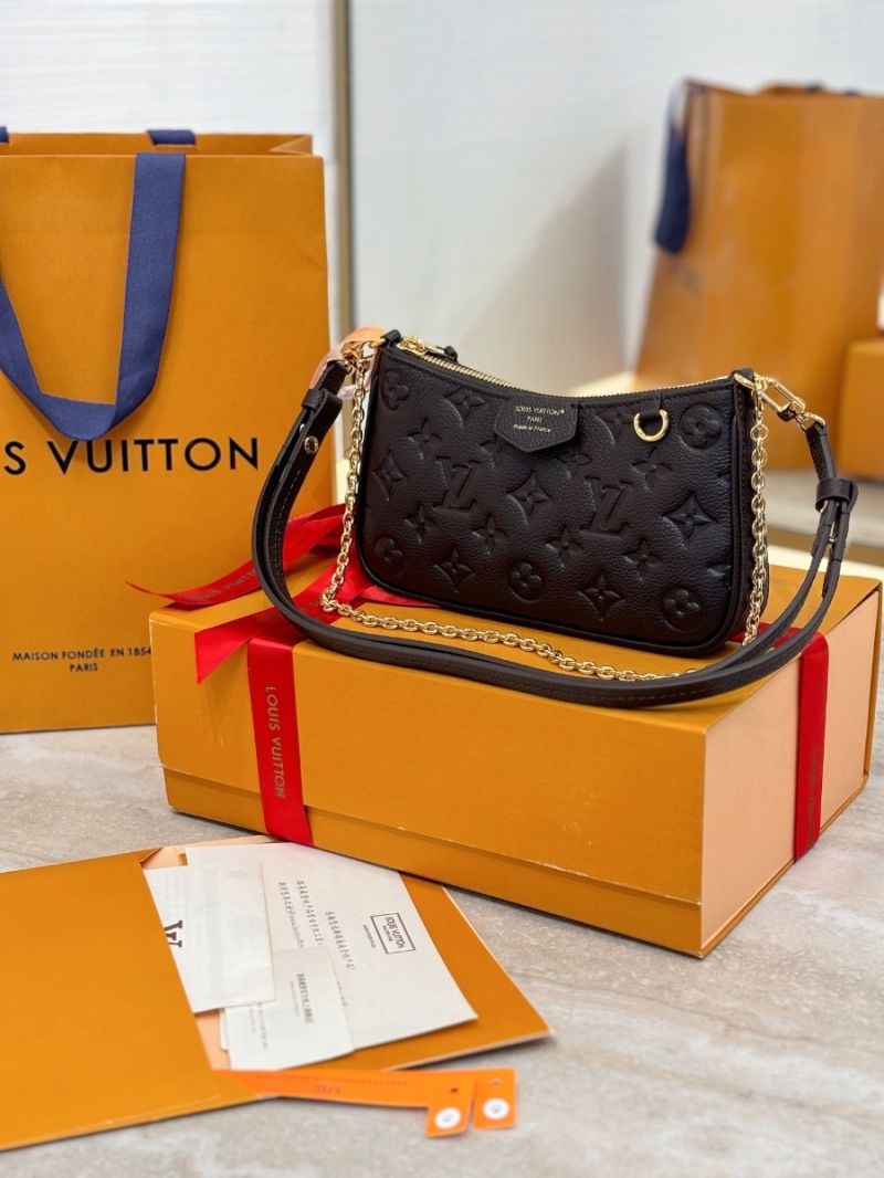 Louis Vuitton LV Easy Pouch On Strap in Monogram Empreinte leather M81066 Chocolate