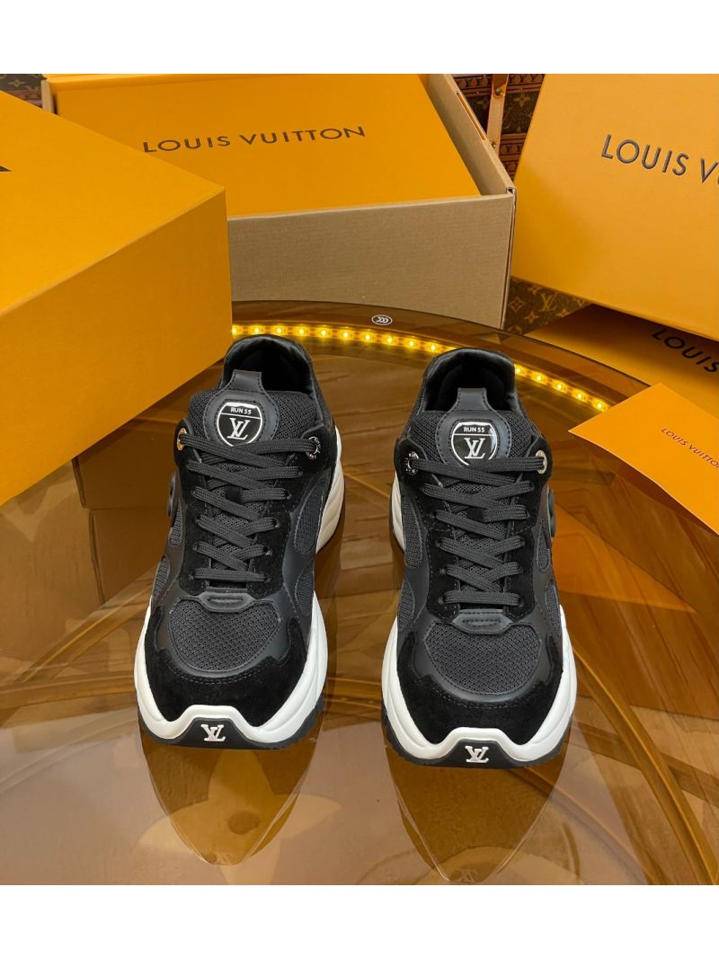 Louis Vuitton LV Run 55 Sneaker Monogram Flower motif 1ACGQG Black