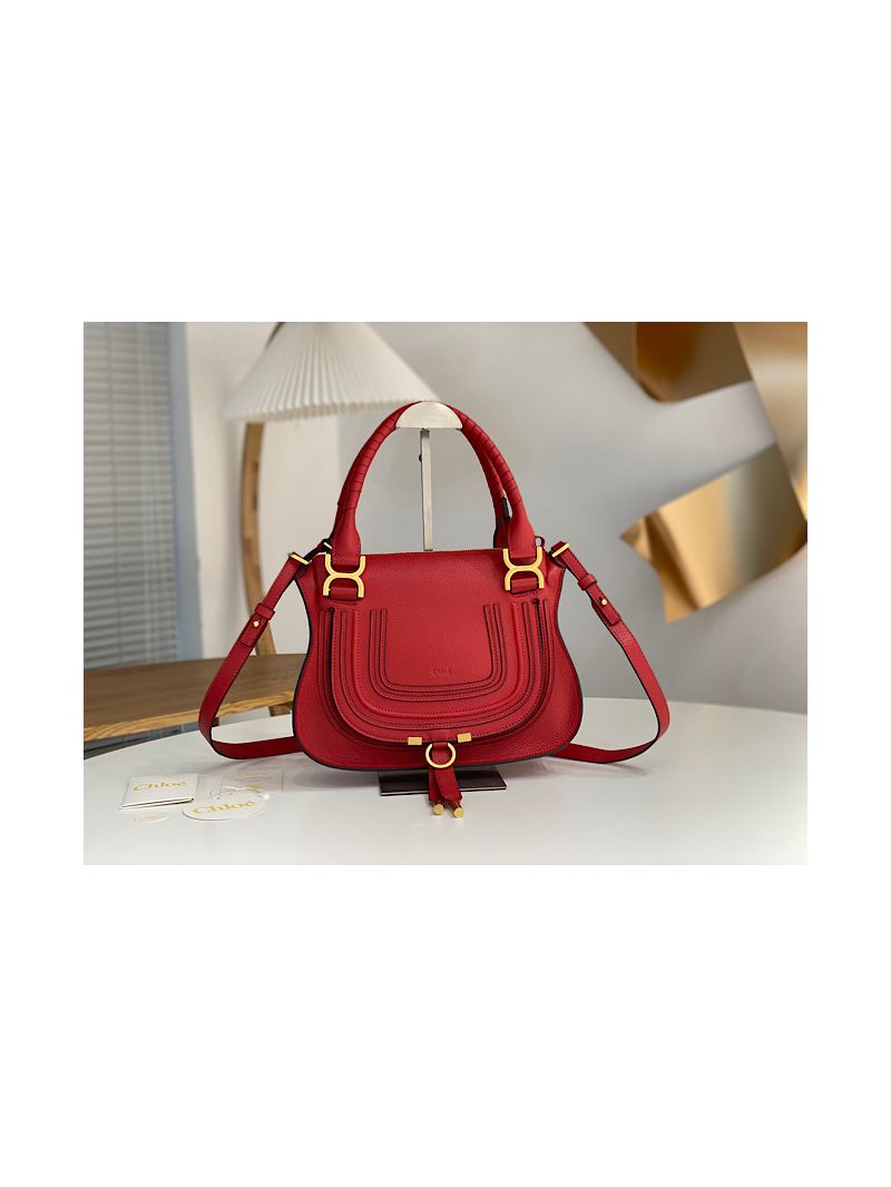 Chloe Marcie Medium Satchel Bag Red