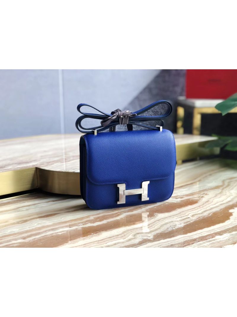 Hermes Constance in blue Epsom leather crossbody bag