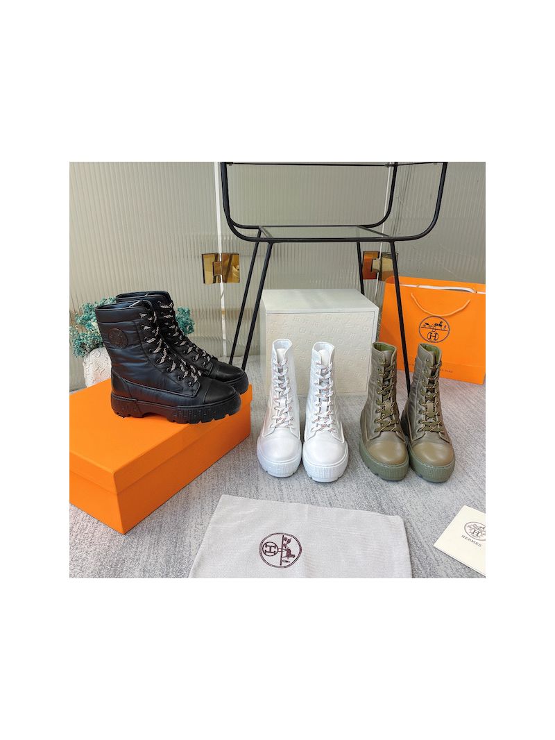 Hermes Fresh Ankle Boots calfskin and light parachute fabric H222960